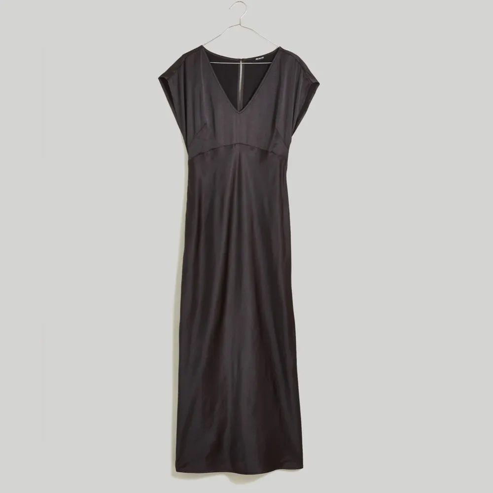 Madewell Black Wide V-Neck Midi Dress Size 00 - Image 6