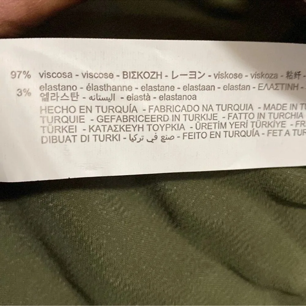 ZARA SATIN EFFECT VERSATILE A-LINE OLIVE GREEN MAXI DRESS(SIZE SMALL) - Image 6