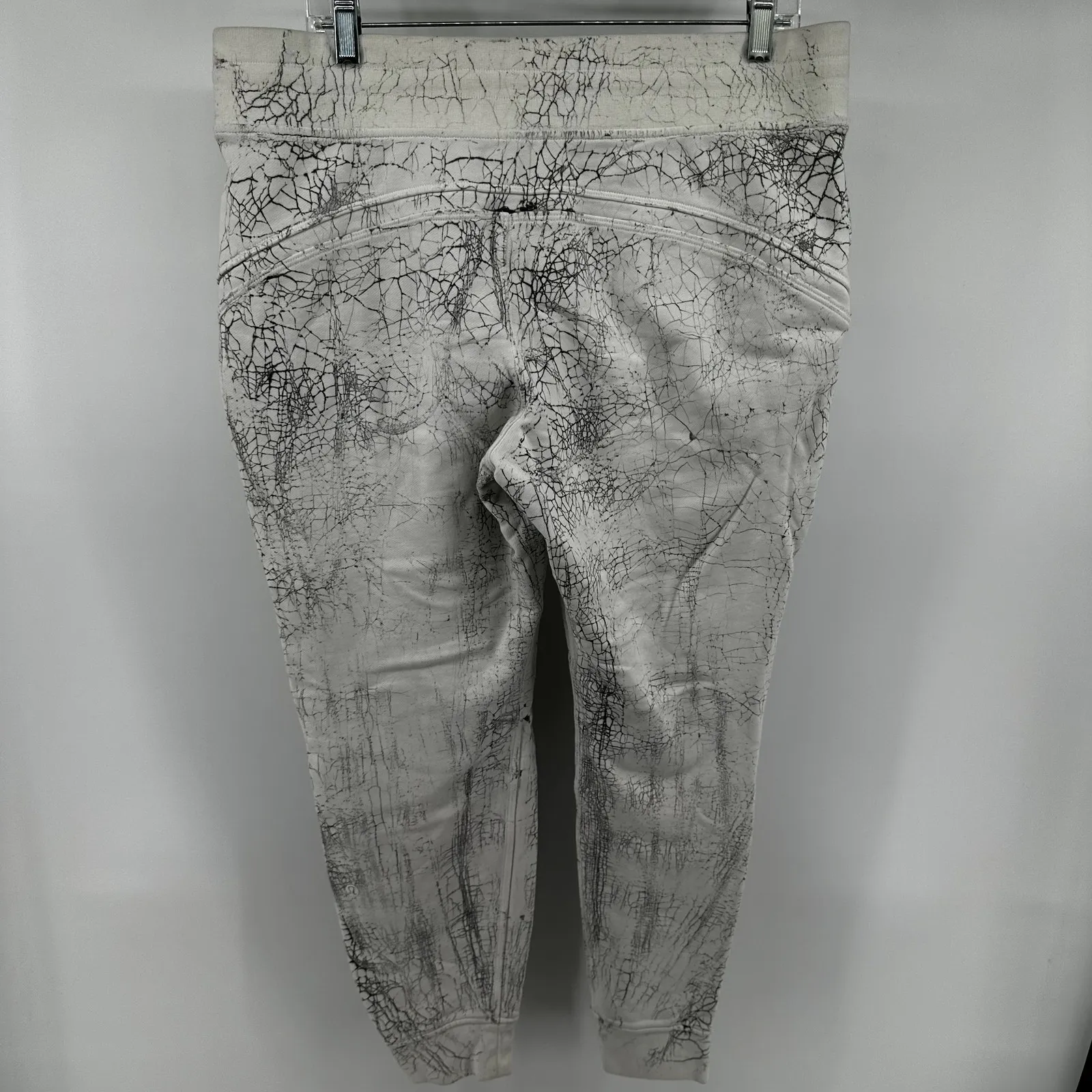 Lululemon Warm Down Jogger Pants 7/8 Length Slim Fit Thread Dye White Black 14 - Image 5