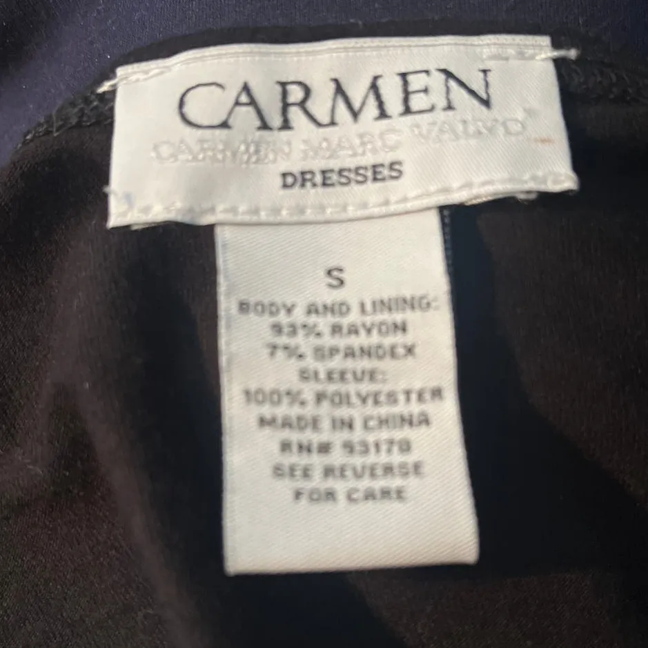 Carmen Marc Valvo Dress Sz S Holiday Sheer Chiffon Cocktail Chic Goth Glam - Image 9