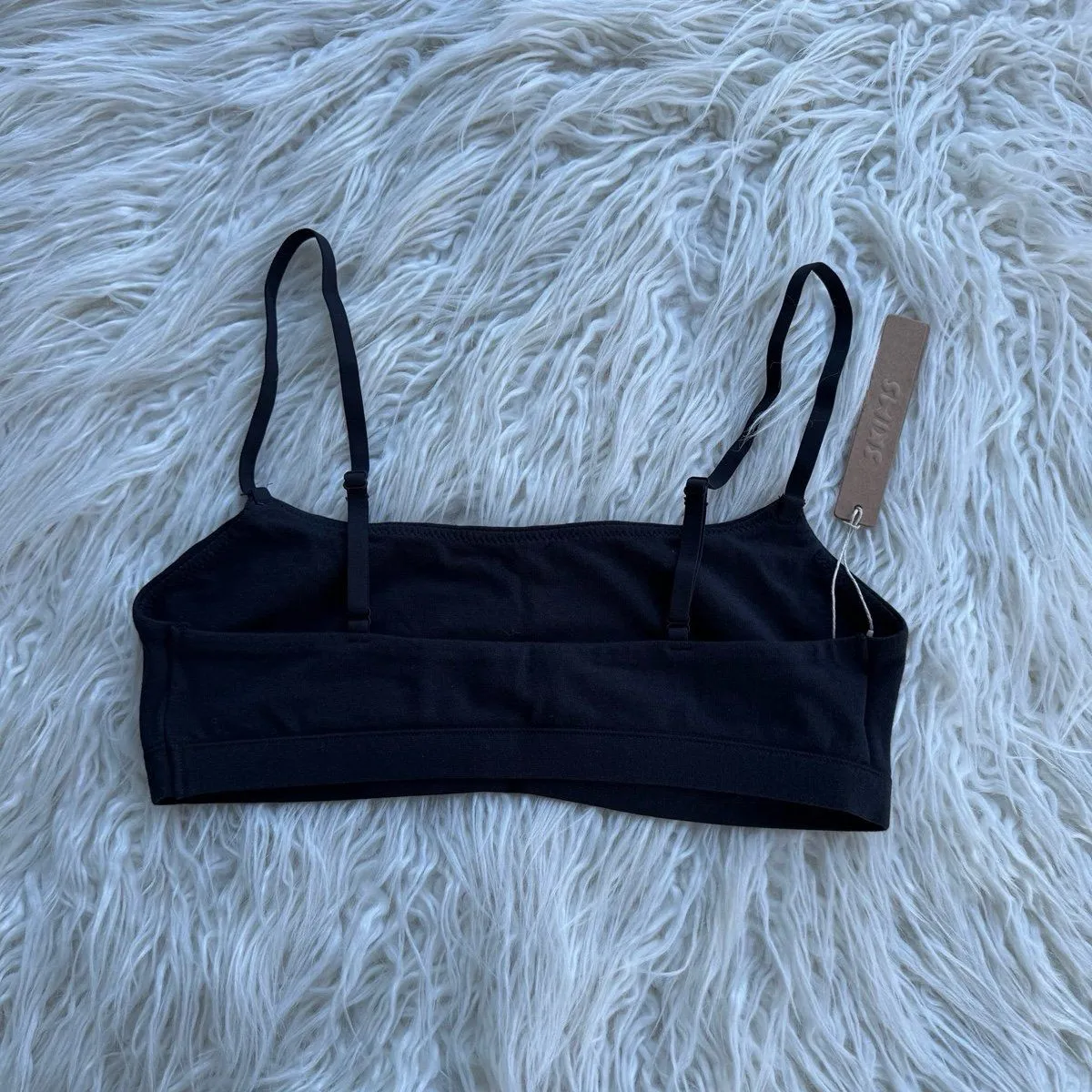 Skims Cotton Jersey Scoop Bralette Soot Size Small - Image 5