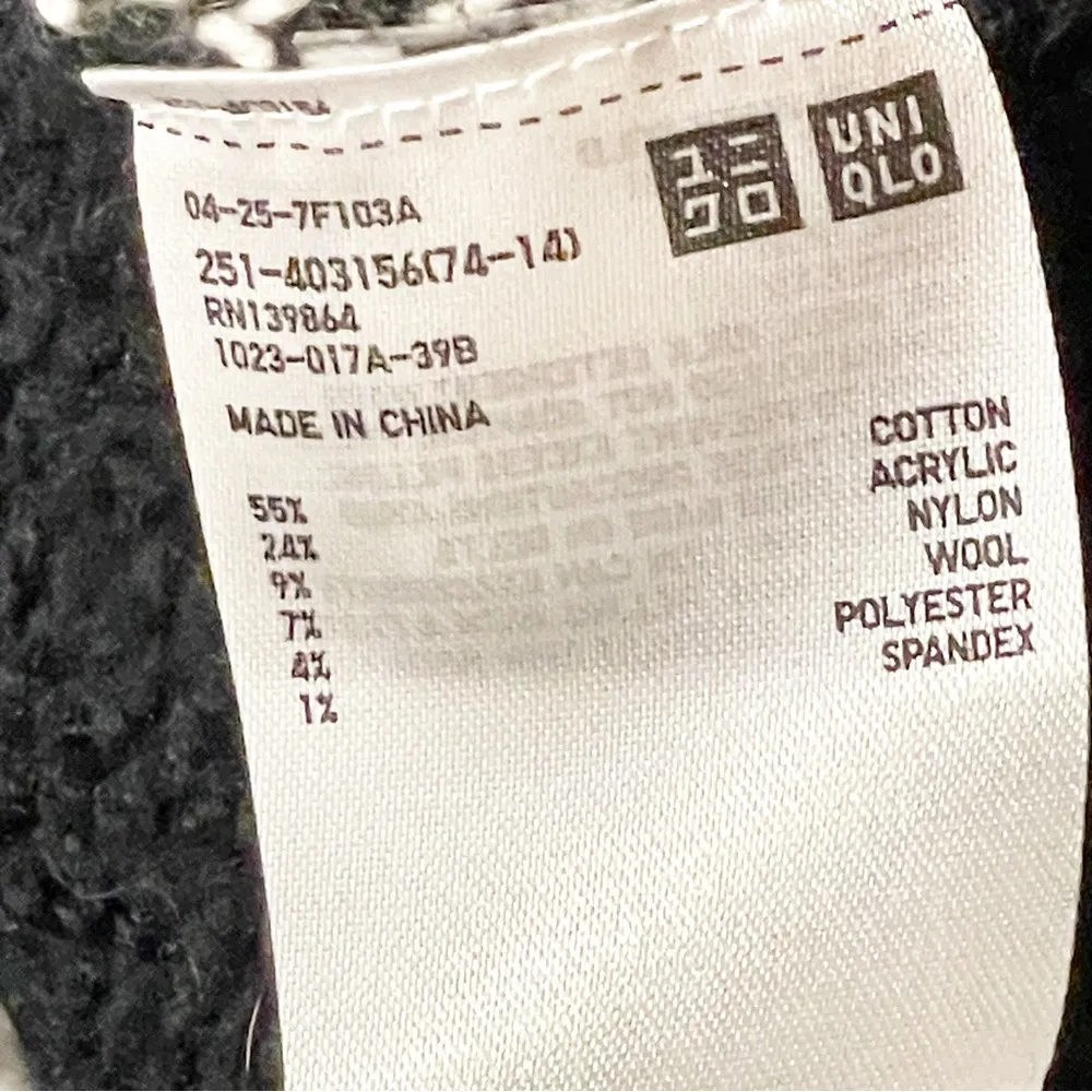 INES DE LA FRESSANGE x Uniqlo Size Small Black Printed Chunky Jumper Sweater - Image 4