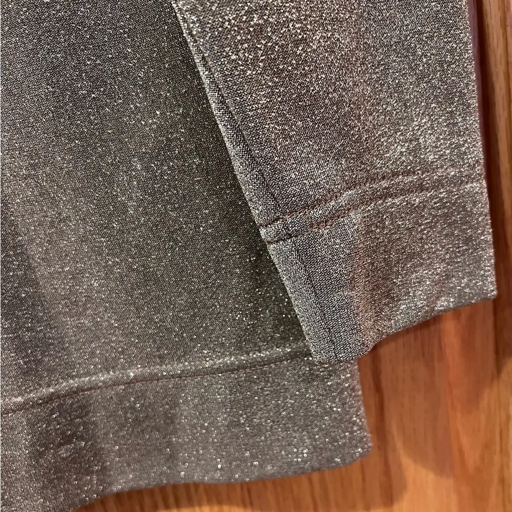 Moschino Pret-A-Porter‎ Gold Metallic Shimmer Long-Sleeve Sweater Top Size 10 - Image 12