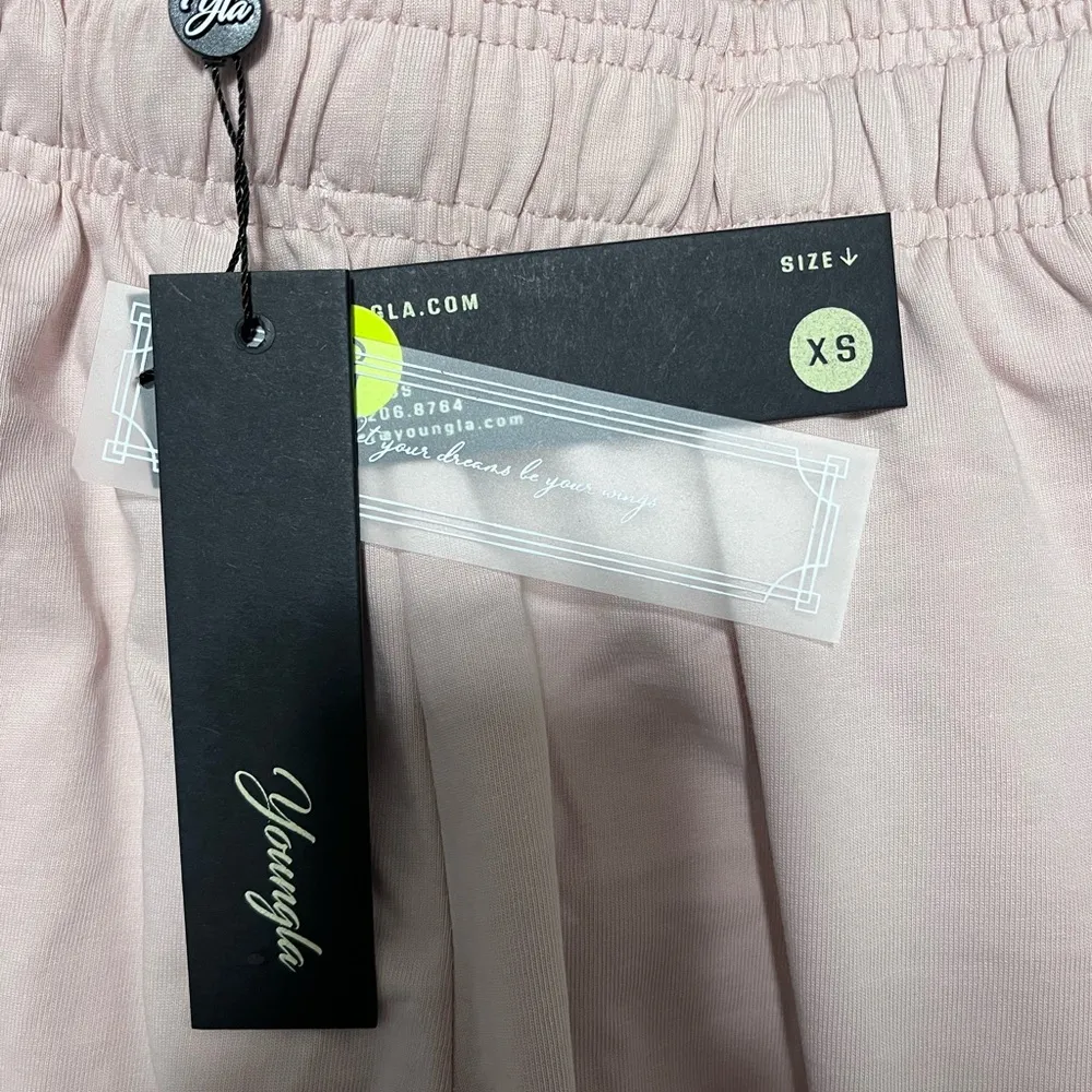 YLA YOUNGLA NWT Pink Women’s Jogger Sweatpants Embroidery SZ XS - Image 7