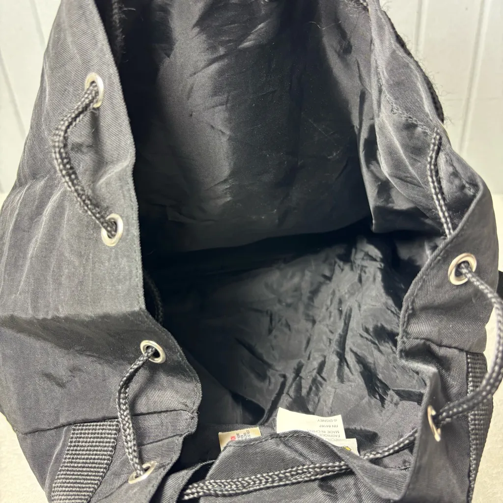 Walt Disney World Black Embroidered Drawstring Book Bag Backpack Character Logo - Image 6