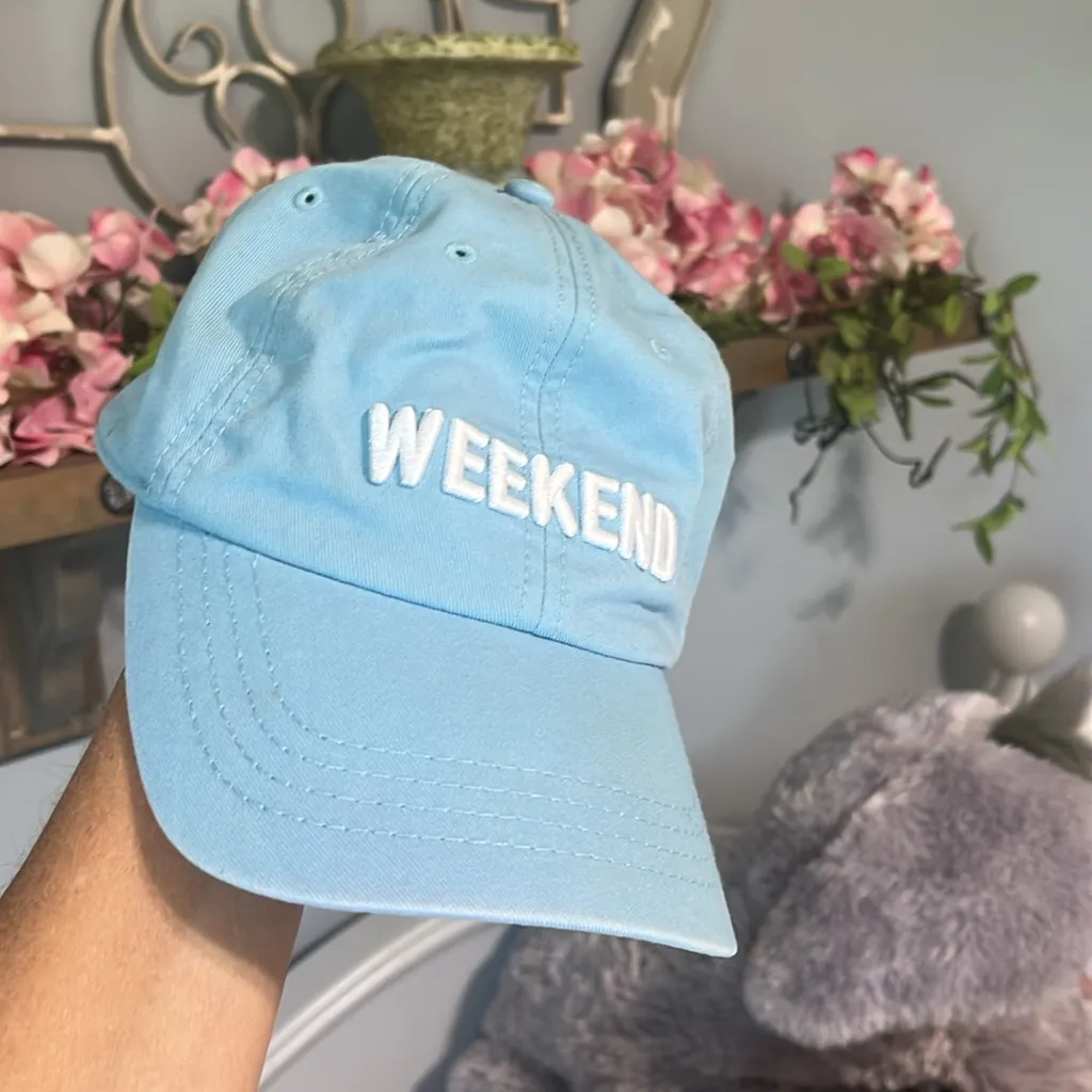 Weekend Baby Blue Baseball Cap Saturday Sunday - Image 6