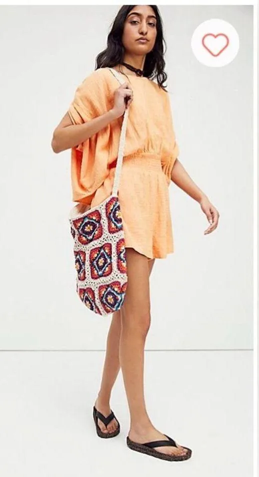 FREE PEOPLE Womens 100% Cotton Draped Backless Butterfly Dolman Sleeve Romper XS - Image 6