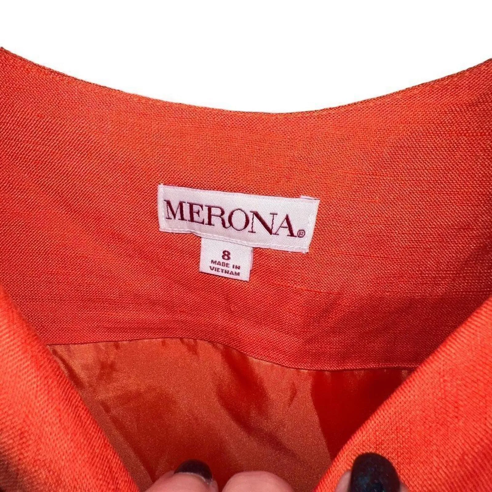 Merona linen blend fully lined coral tank dress women's size 8 - Image 7