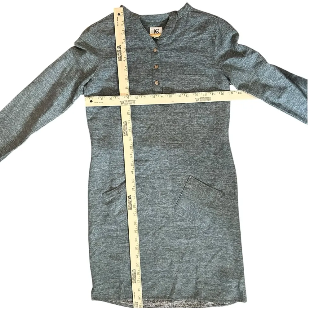 NWT  Women’s Organic Cotton Long Sleeve Button Front Tie Back Shirt Dress - Image 4