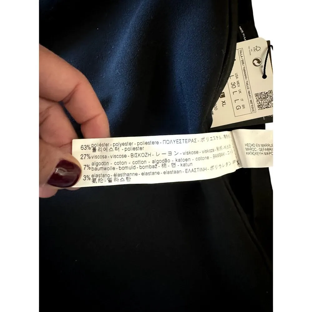 ZARA Black Skirt Peplum Hem Knee Length Zipper Closure Large NWT - Image 4