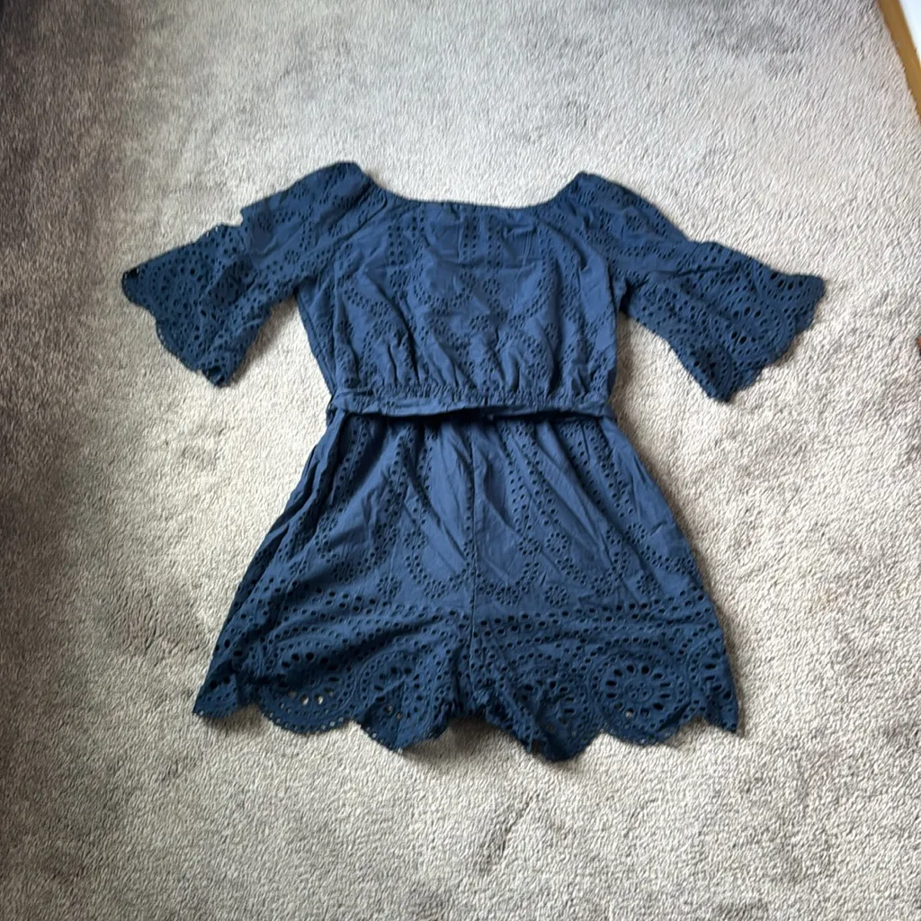 Sperry  Navy Eyelet Romper SIZE M - Image 5