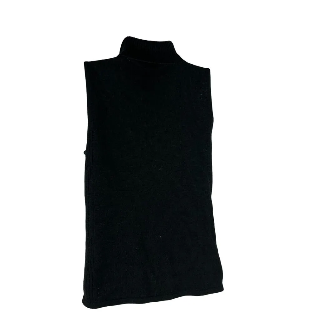 Kathie Lee Collection Vintage Womens Black Sleeveless Turtleneck Sweater Size S - Image 3