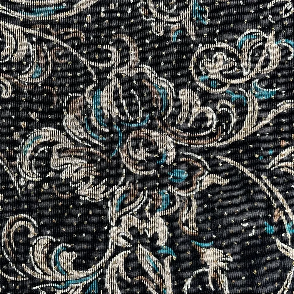 Alex Evenings formal Jacket Open front Black floral Size XL Metallic stretch - Image 7