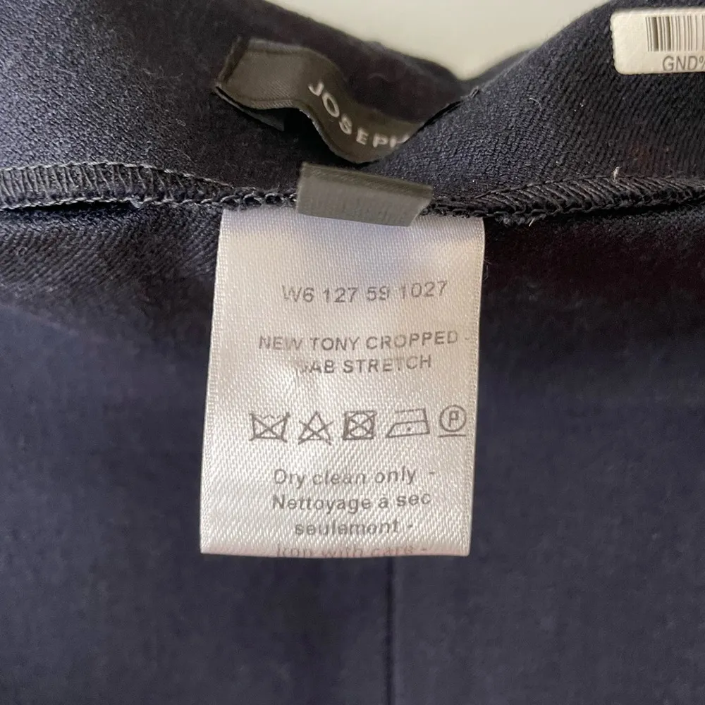 JOSEPH Navy Blue New Tony Cropped Gaberdine Trouser Dress Pant Size 40 (8) - Image 5