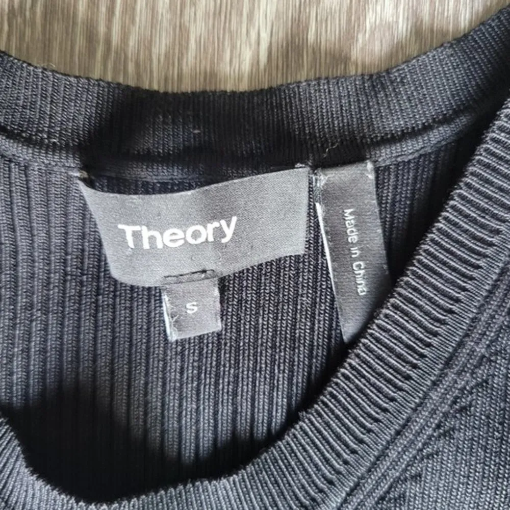 Theory black fit an flare black sleeveless short mini dress size Small - Image 6