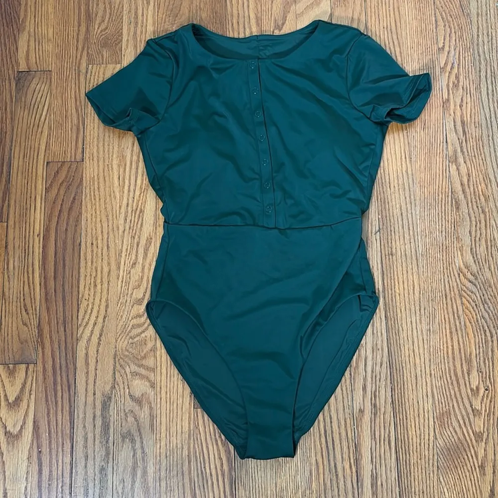 Andie Swim Plus‎ Augusta One-Piece Swimsuit Vine Green Small NWT - Image 3