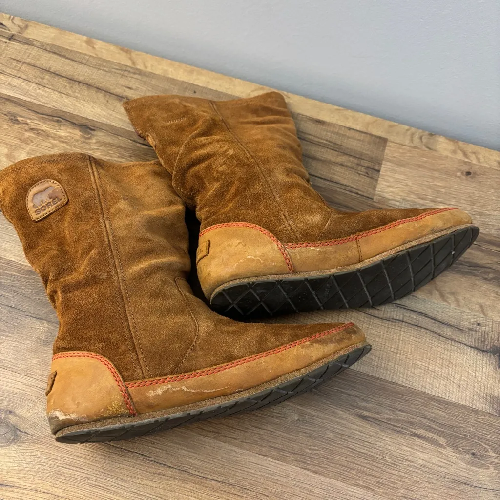 Sorel F13 NL2024 Suede Leather Yaquina Tall Mid Calf Boot Women’s - Image 9