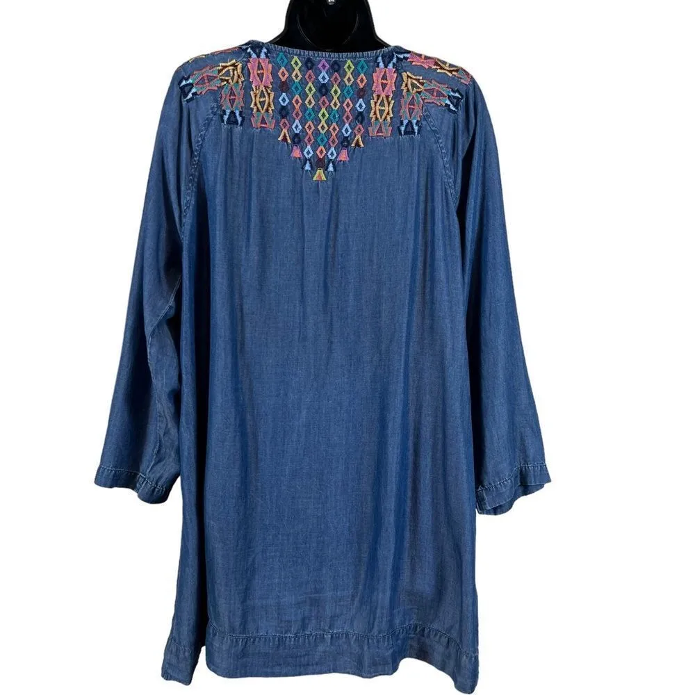 Soft Surroundings Mixteca Dark Denim Chambray Tunic - Image 10