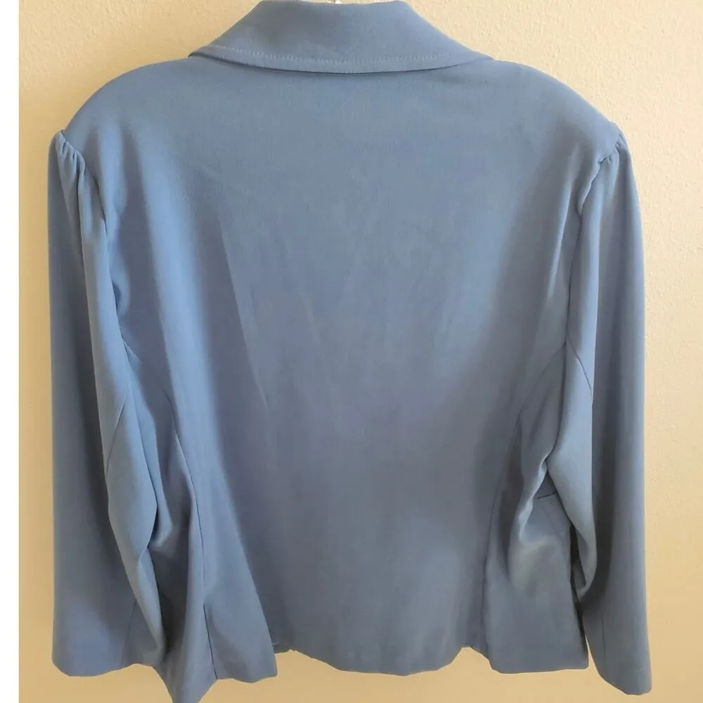 Elementz  XL Sky Blue Faux Suede Jacket Blazer Career School - Image 5
