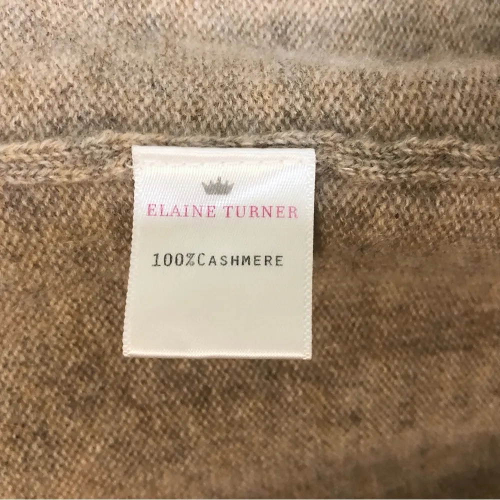 Taupe Cashmere Hooded Open Front Fringe Hem Long Duster Vest - Image 5