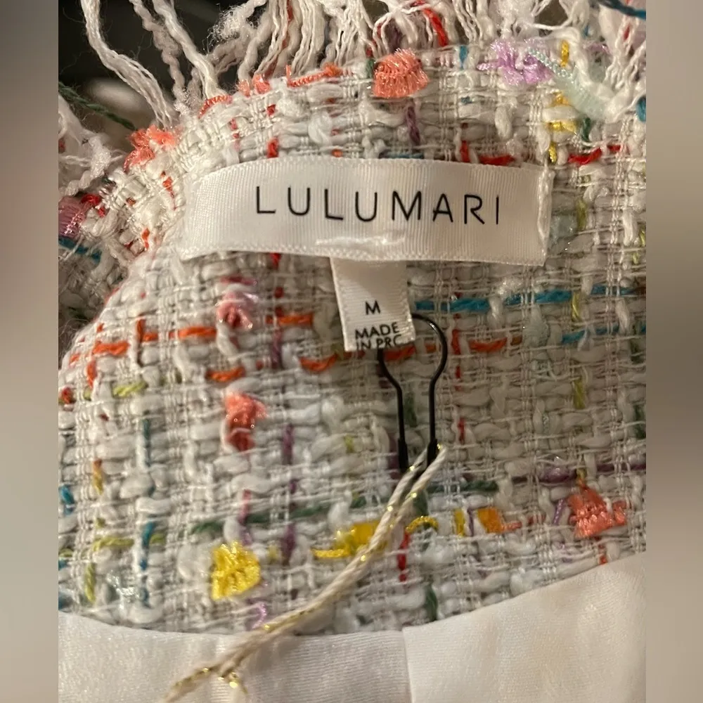 🆕 NWT Lulumari Fringe/Distressed Edge Lightweight Jacket Blazer Size Medium - Image 8