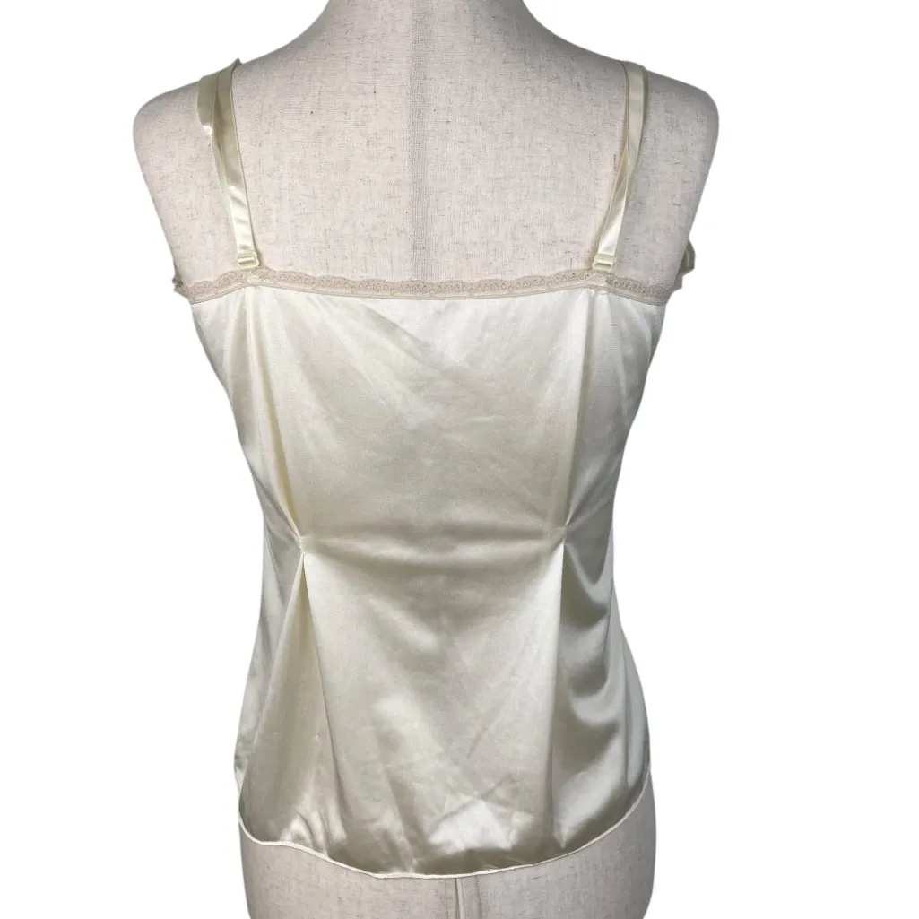 Vintage 90s Vanity Fair Satin Lace Camisole Tank Size 34 Fairycore Made in USA - Image 2