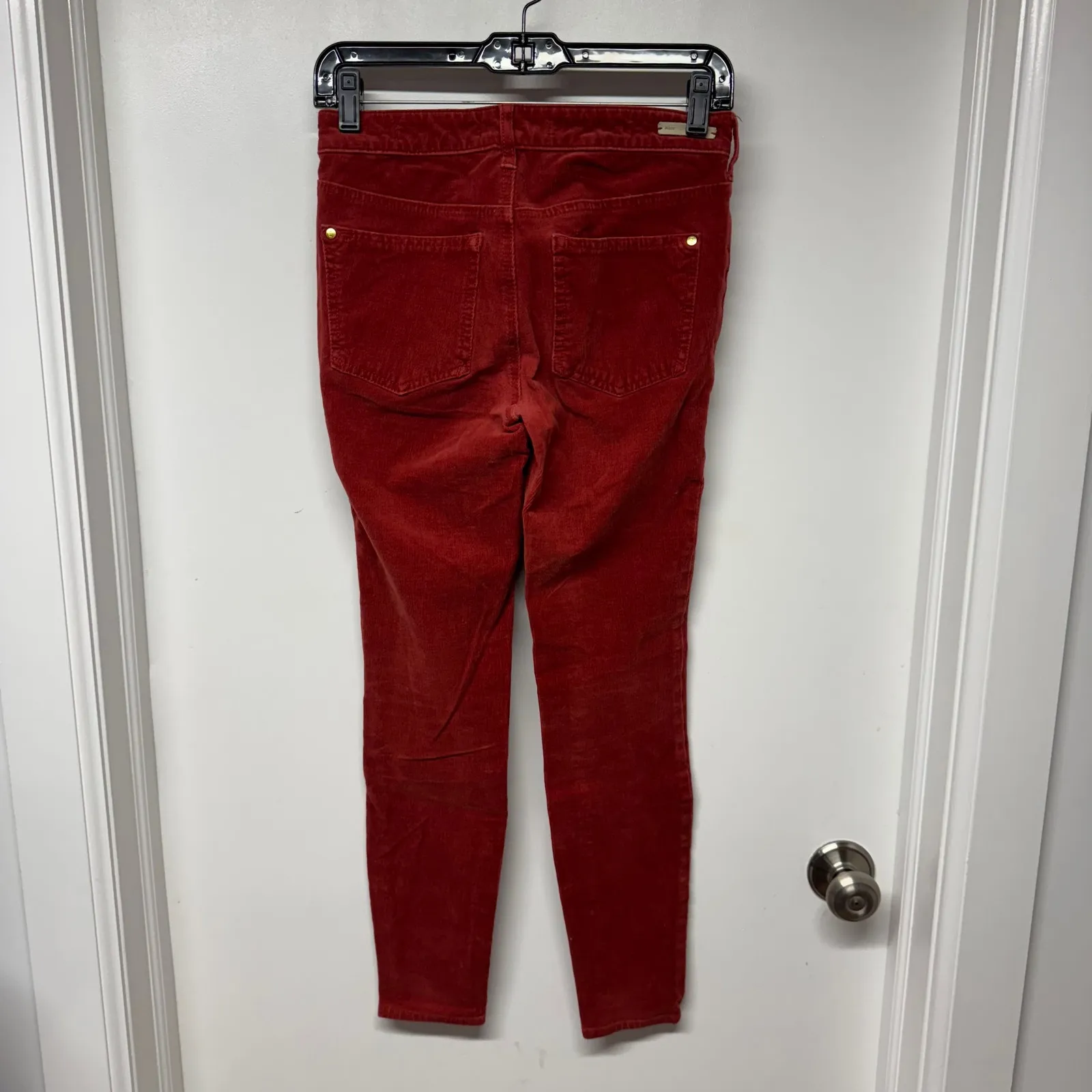 Pilcro & the Letterpress Rust Red High Rise Skinny Cords Corduroy Pants Size 26 - Image 2