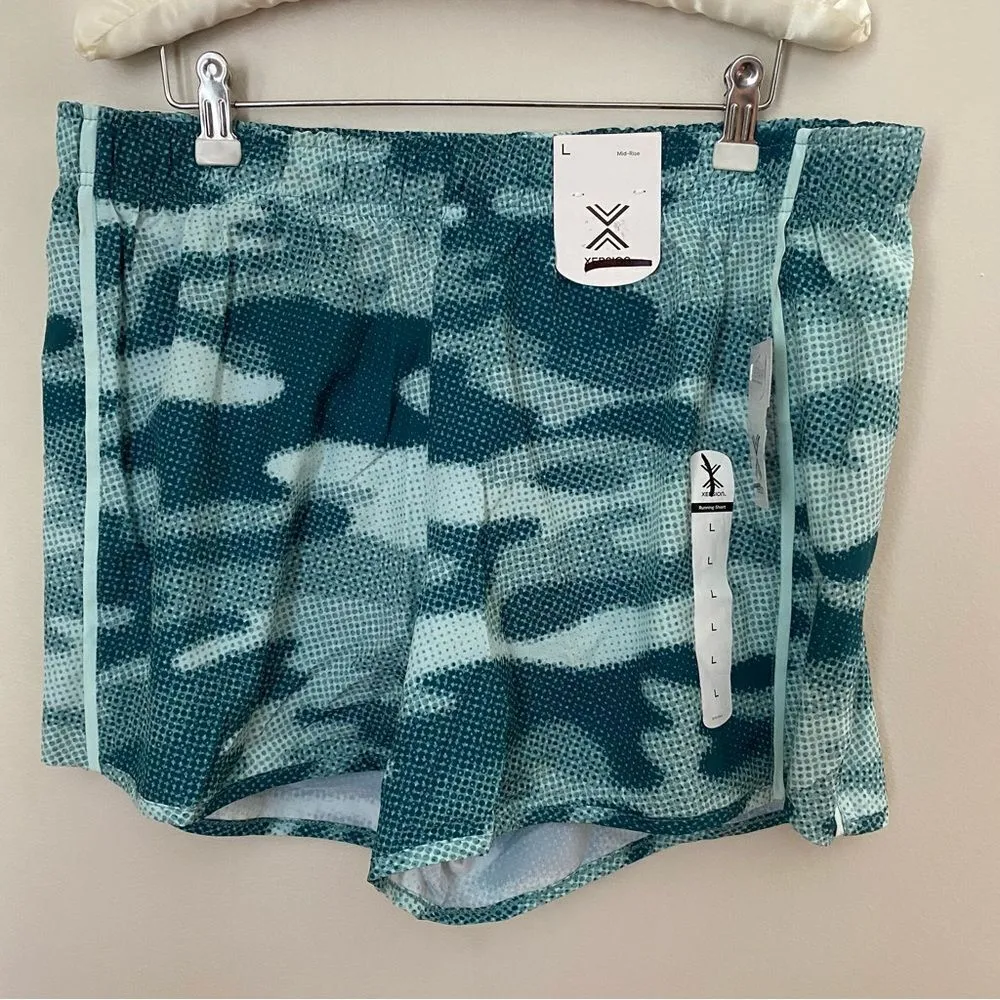 Xersion Running Shorts Train Lined Quick Dry Everair Green Camo Casual Athletic - Image 2