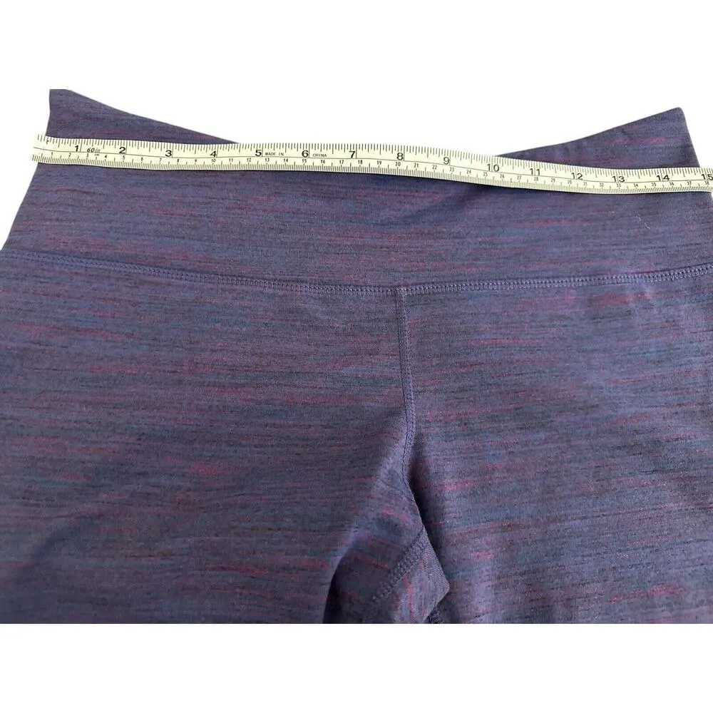 Tuff Athletics Leggings Womens Size M Yoga Waistband Zip Pocket Heathered Plum - Image 4