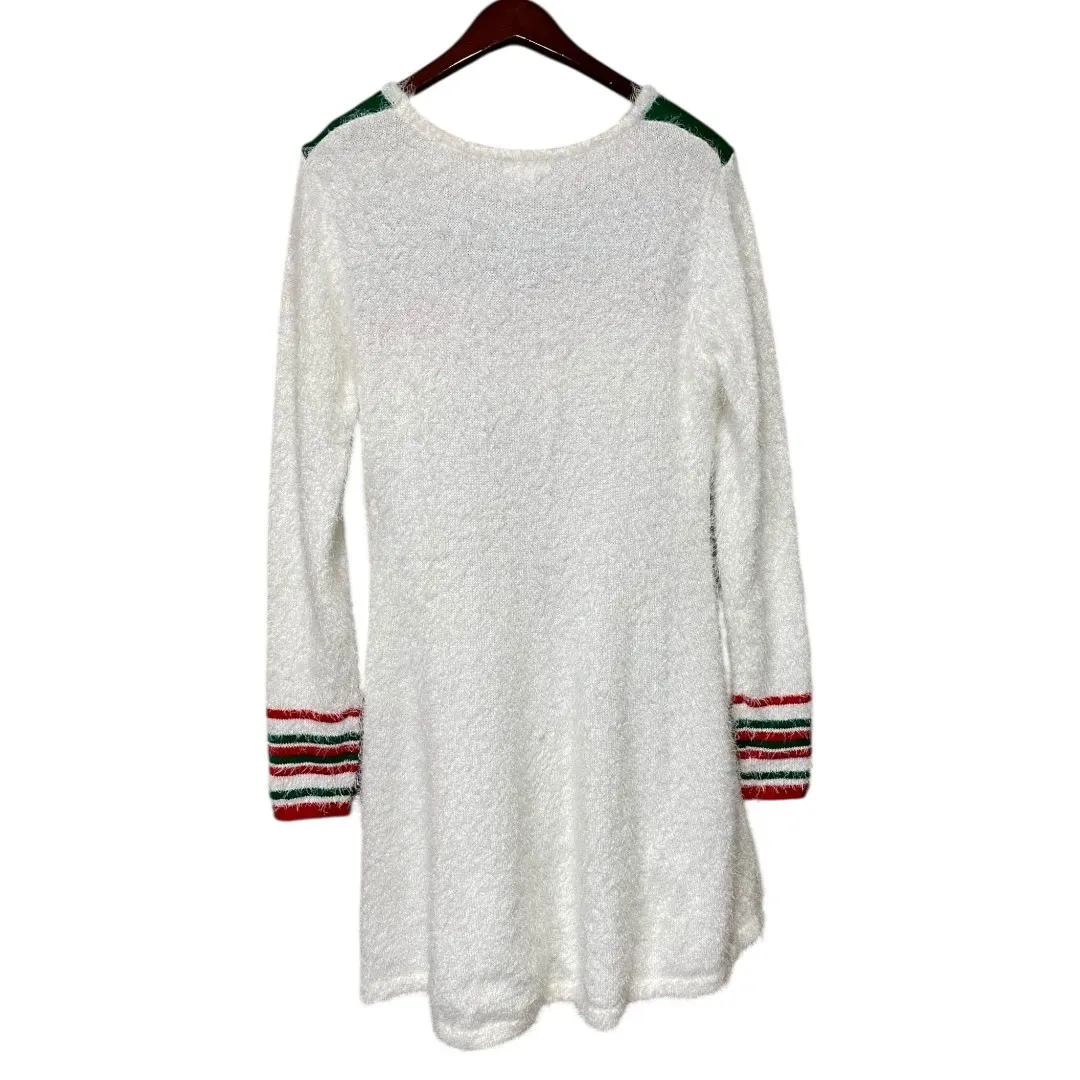 Born Famous Women’s XL Snowman Holiday Sweater Dress Ugly Christmas Festive White - Image 9