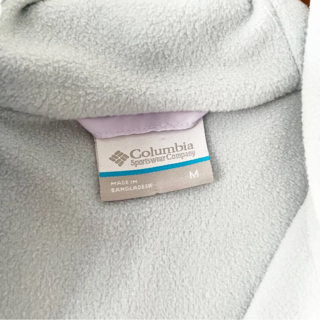 Columbia Fleece Lined Windbreaker Purple Gray Jacket Rain Coat Hooded Medium - Image 3