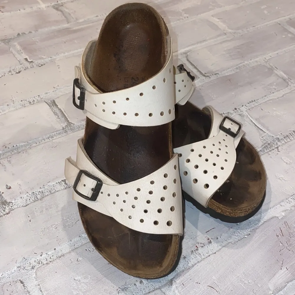 Birkenstock Birkis Freeport White Double Strap Perforated Sandals - Image 4