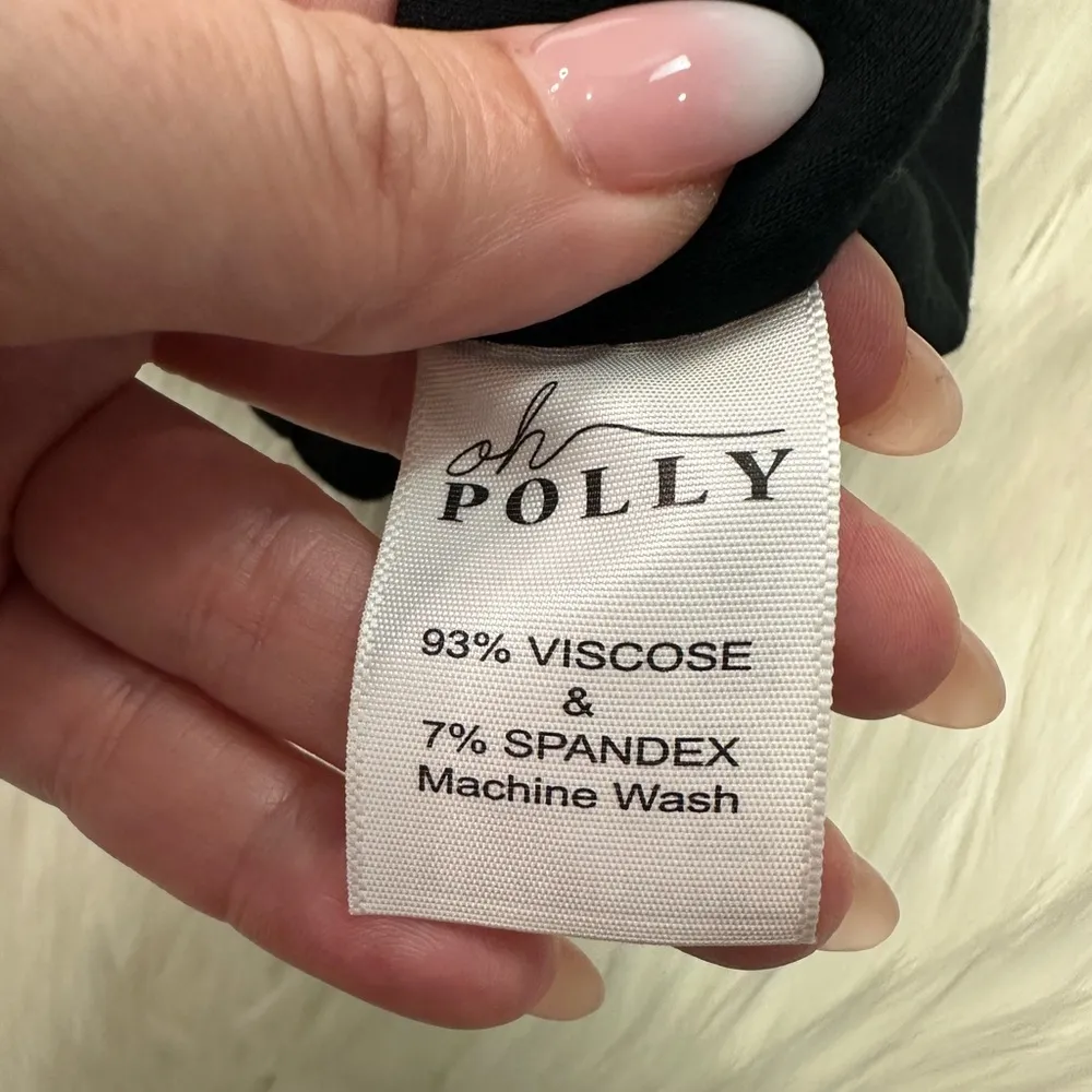 Oh Polly Knot My Intention Plunge Tie Front Crop Top in Black - Image 11