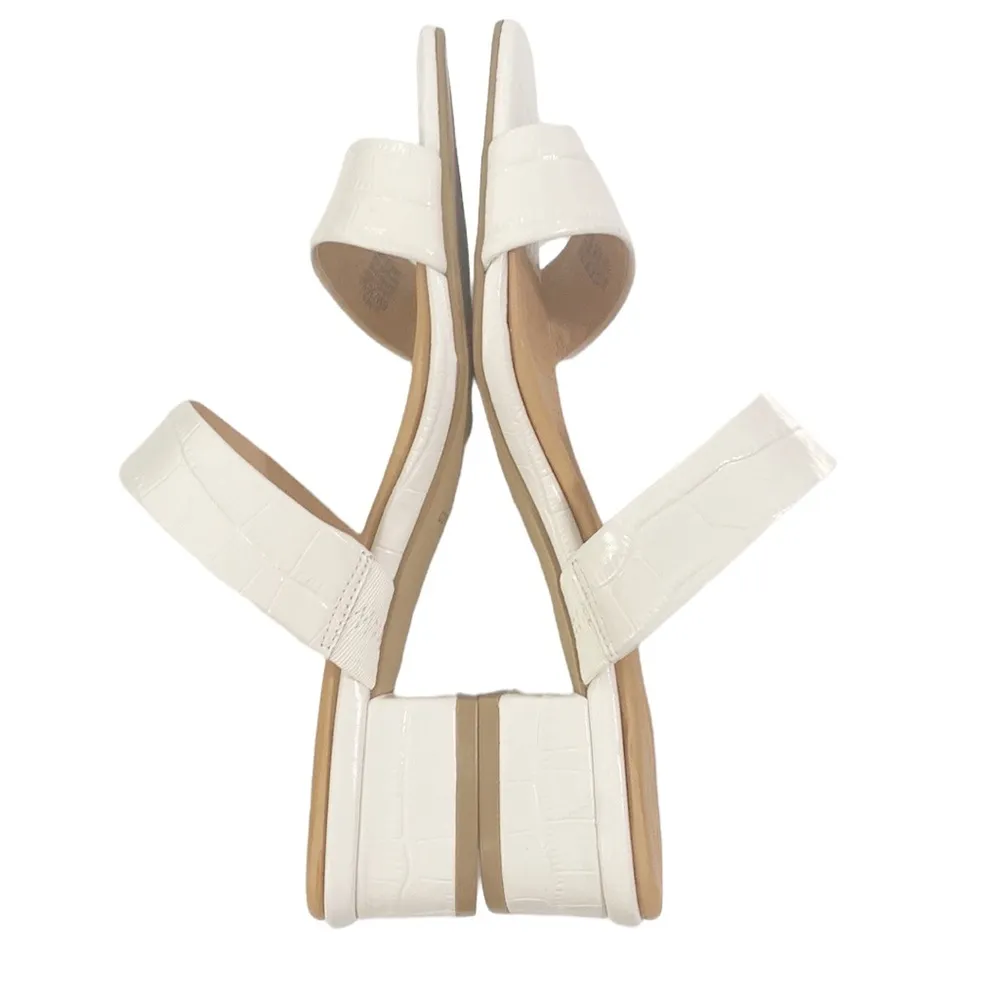 Corso Como CC Faeya croc embossed white square heel double strap sandal size 6 - Image 6