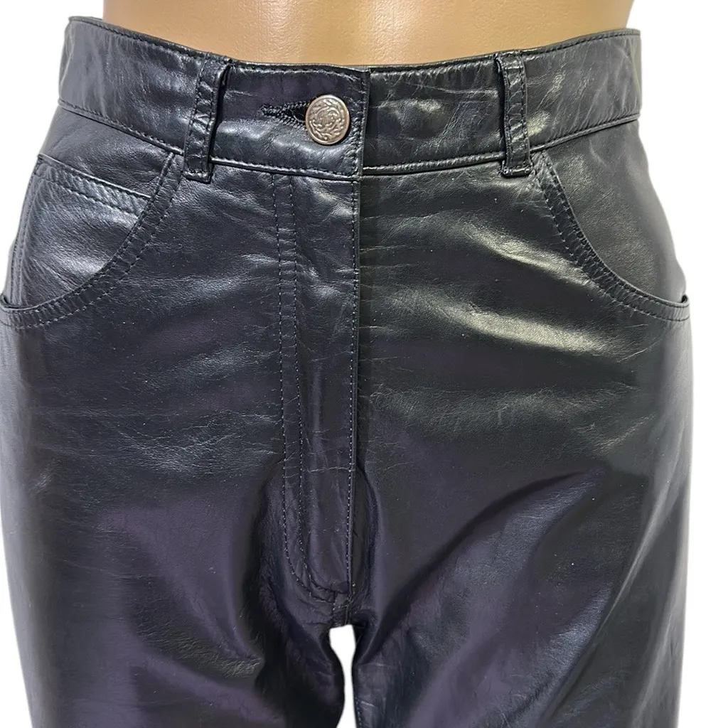 Genuine Leather Fenn Wright and Manson I Magnin Vintage Imported Pants Womens 6 - Image 2