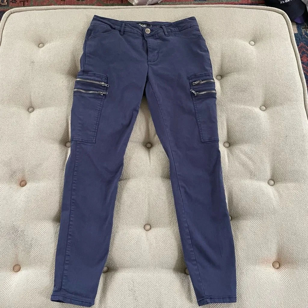 Nanette Lepore  Moto Style Pants Navy Blue 10 - Image 2