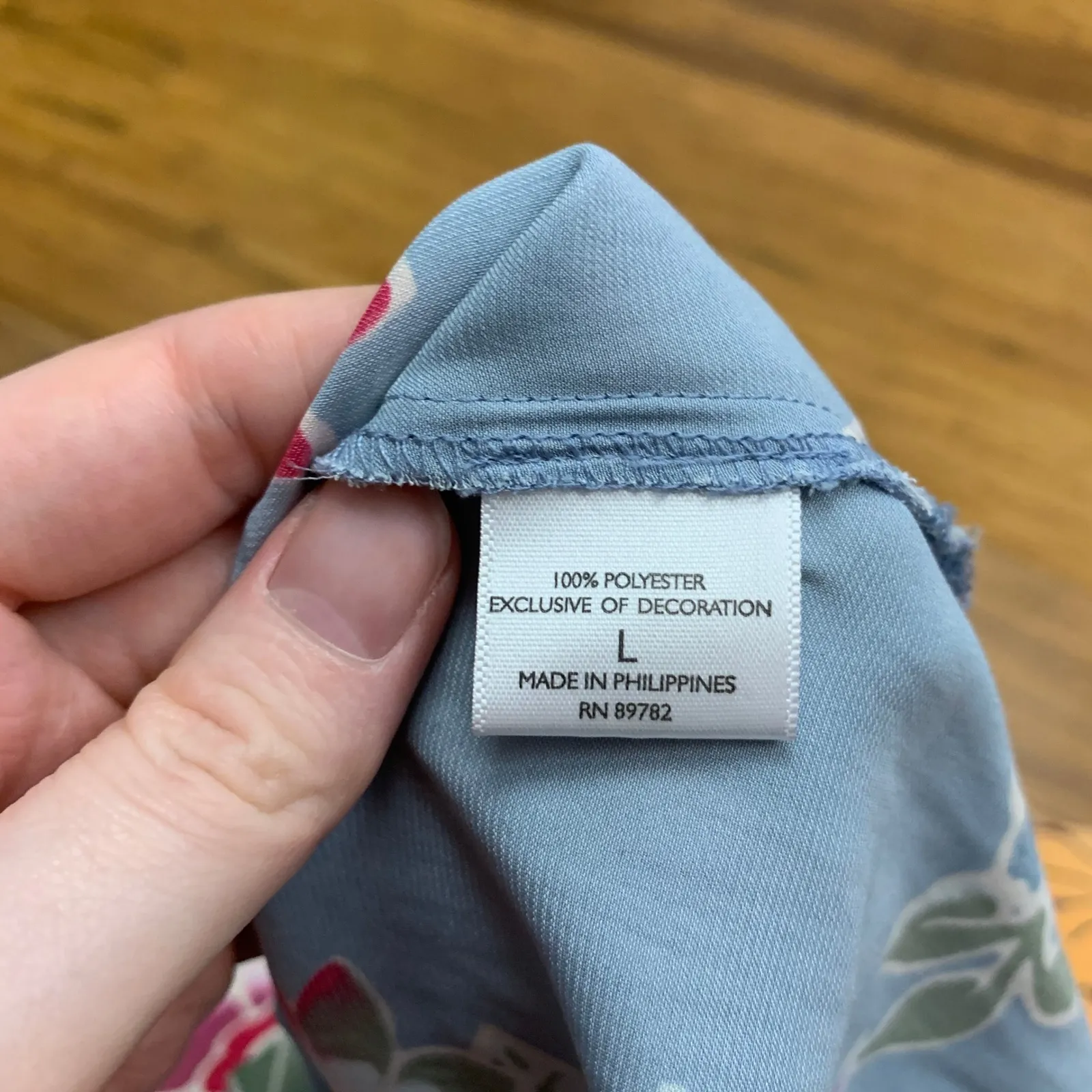 Josie Natori Floral Tank Top Womens Size Large Racerback‎ Sleeveless Blue Pink - Image 6