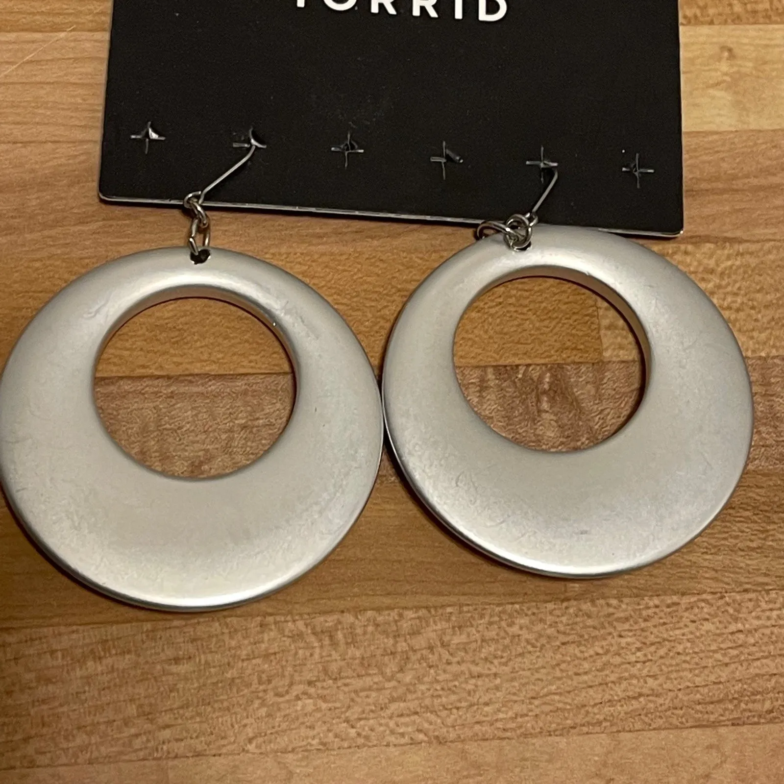NWT Torrid Woman’s Grey Round Chic Retro Styled Earrings - Image 2