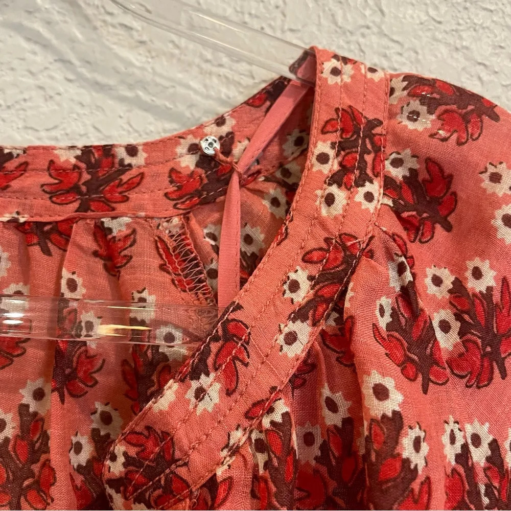 New! J. Crew Cabana Mini Dress in Block Print 100% Ramie - Coral Multi - 3X - Image 11