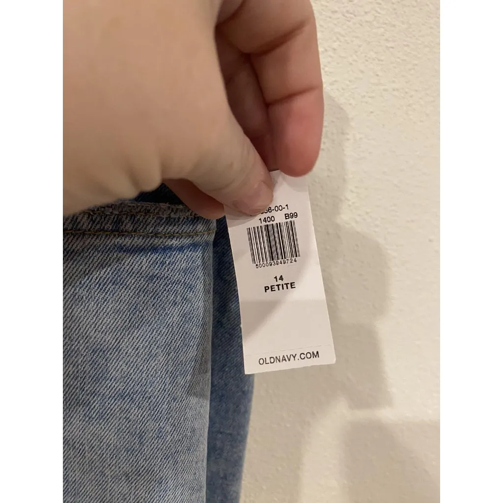 Old Navy O.G. Loose Jeans Womens 14P Blue Light Wash Low Rise Straight Denim - Image 4