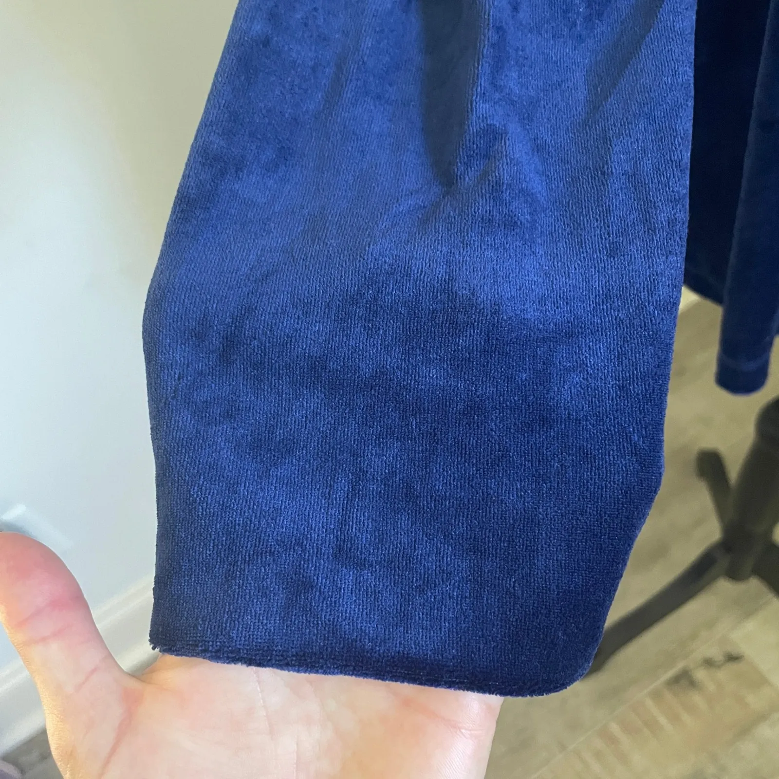 Velvet Y2K Zip‎ Up Jacket size XL Blue Retro Velour Athleisure Streetwear Comfy - Image 4