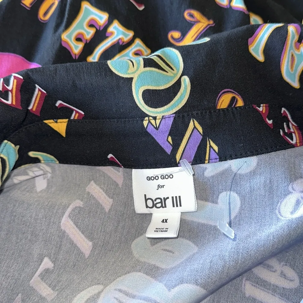 NWOT Bar III GooGoo Atkins Trendy Plus Size Printed Belted Jumpsuit 4X - Image 4