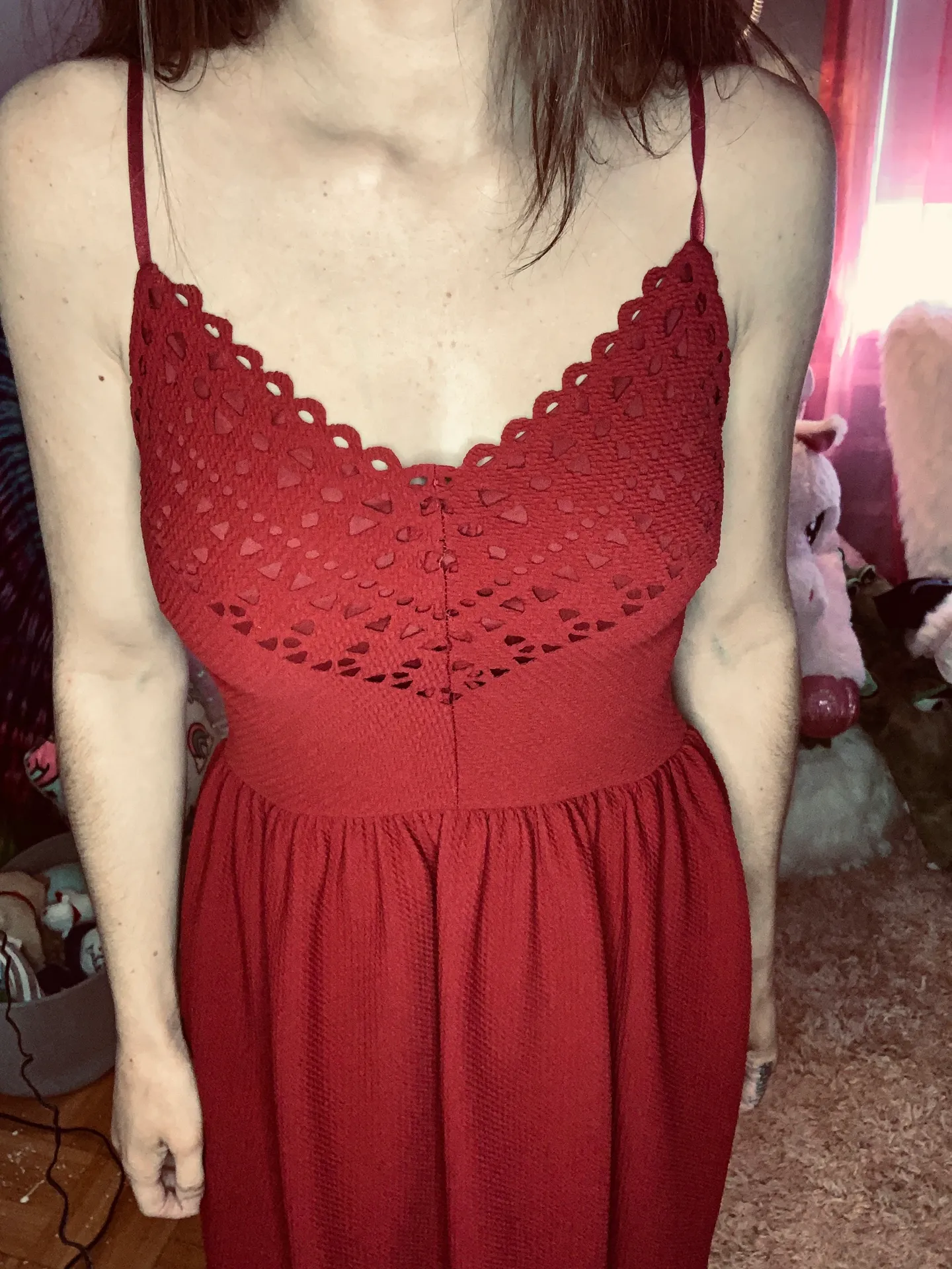 Kohls Red Lace Dress  - Image 3