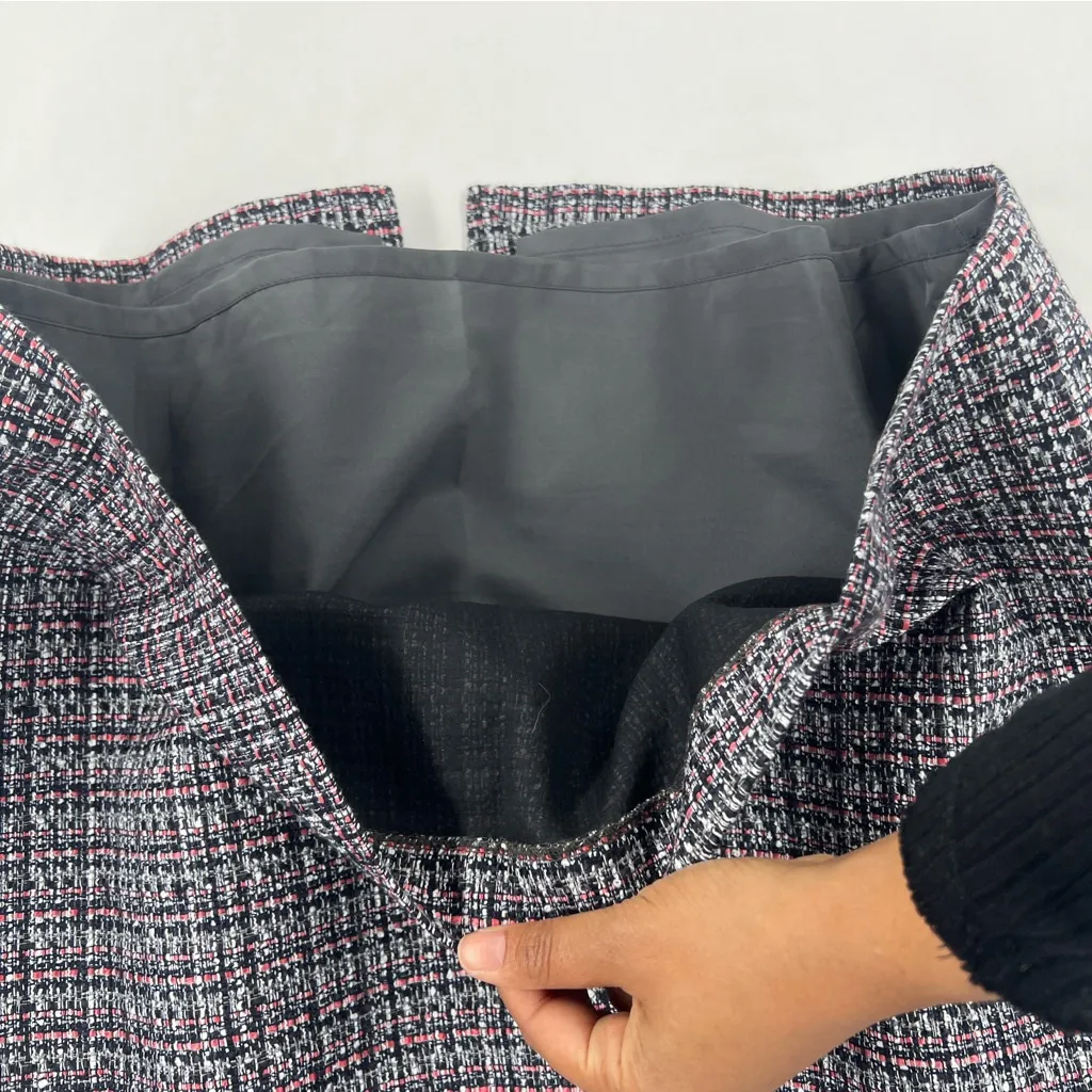 WHBM Classic Black White Pink Tweed Pencil Skirt Size 16‎ - Image 3
