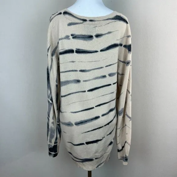 Torn By Ronny Kobo Tunic Sweater M‎ 100% Cashmere Tie Dye Bead Embellishe… - Image 6