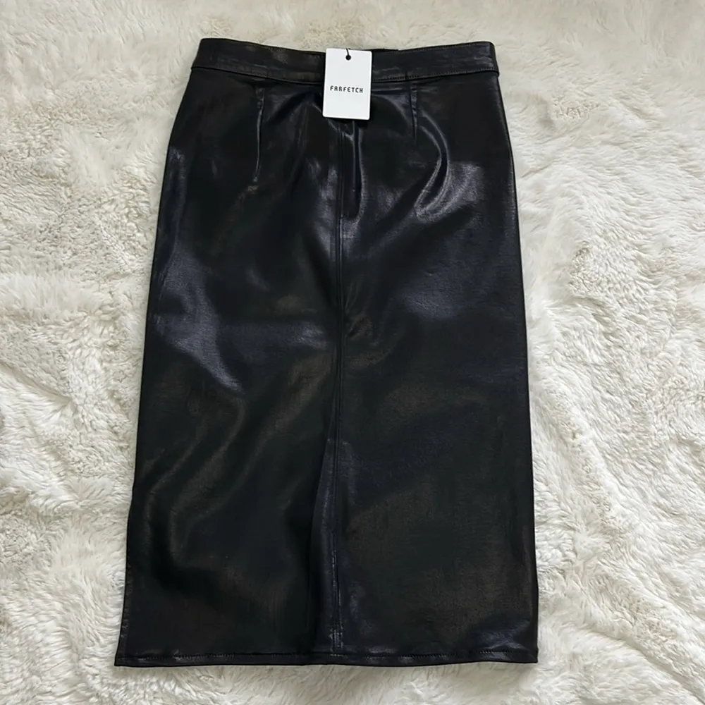 J. Brand Black Coated Stretch Pencil Skirt - Image 13