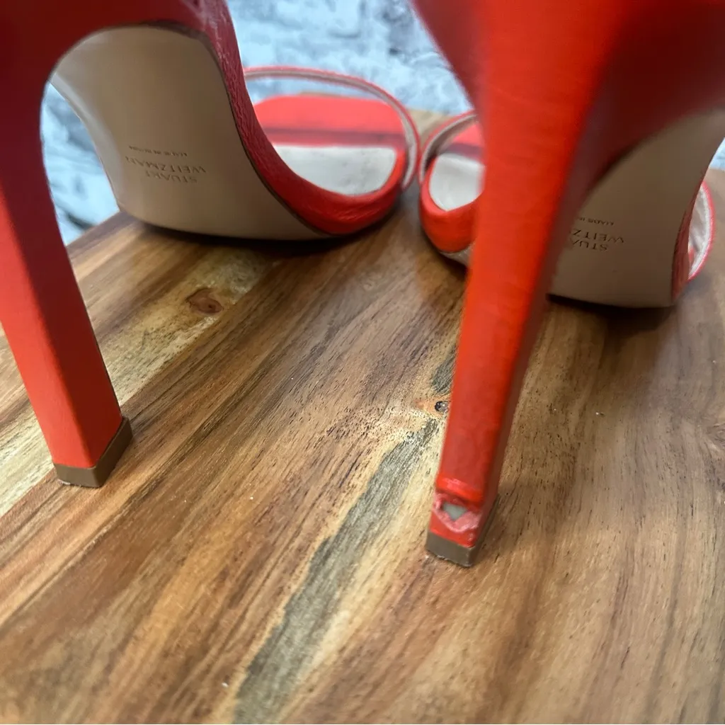 EUC Stuart Weitzman Red Ankle Strap Heels - Image 16