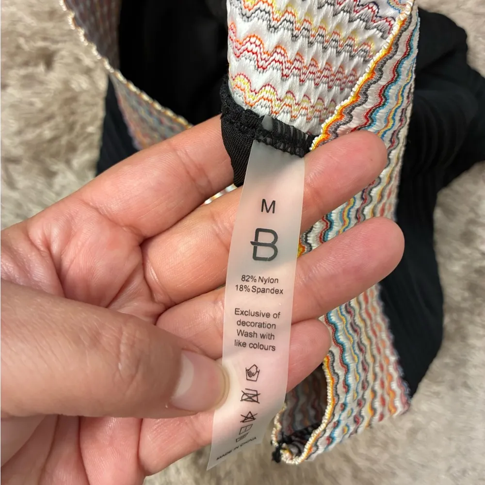 NWT Blooming Jelly Black High Waist Bikini Set Ribbed Crop Top Swimsuit M - Image 8