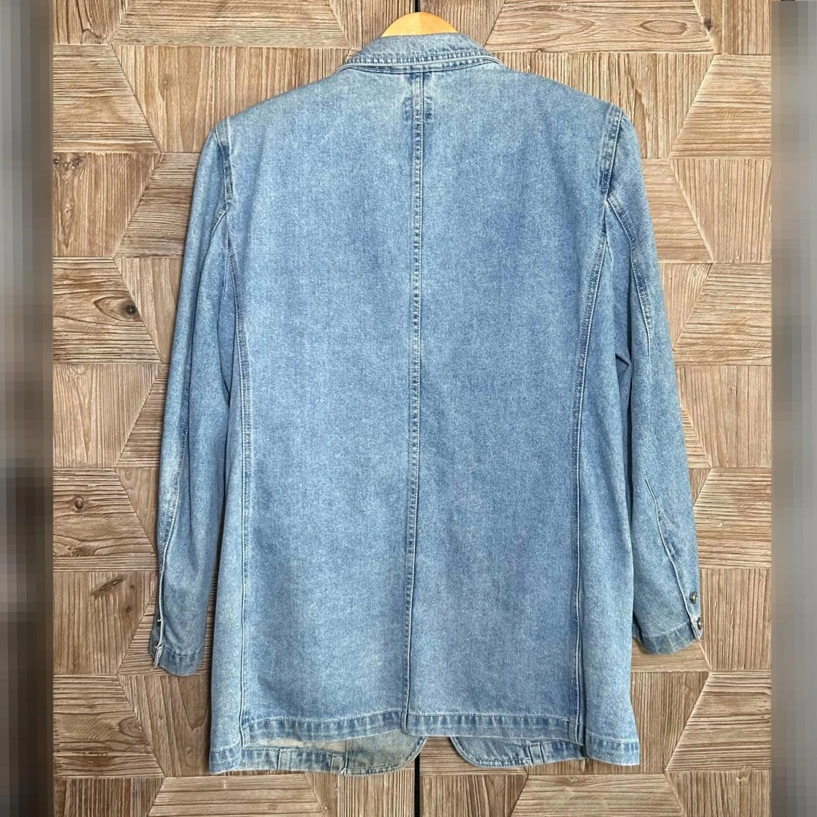 LizWear Vintage Denim Blazer Size 14 1980s Casual Chic - Image 5