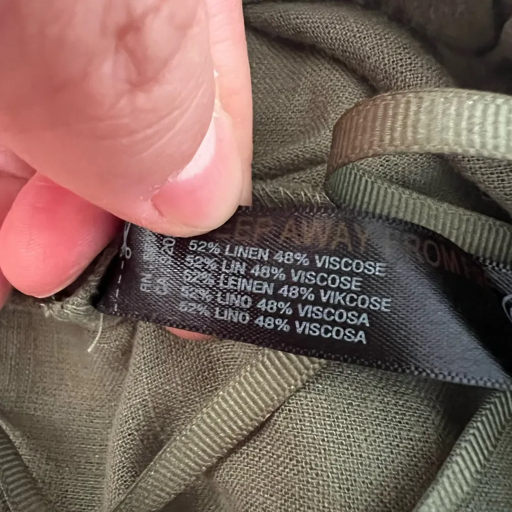 NWT ANTHROPOLOGIE Strapless Linen Sage Green Top Sz M - Image 5